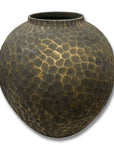 Burnished Brass Beaten Ceramic Vase