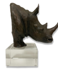 Bronze Rhino Bust