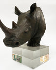 Bronze Rhino Bust