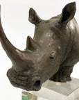 Bronze Rhino Bust