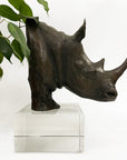 Bronze Rhino Bust