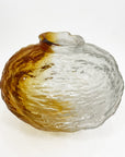 Retro Textured Amber Glass Vase M