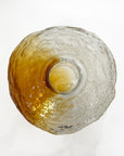 Retro Textured Amber Glass Vase M