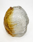 Retro Textured Amber Glass Vase S