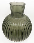 Ribbed Belly Charcoal Vase - Medium