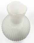 Ribbed Belly White Vase - Large