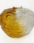 Retro Textured Amber Glass Vase L