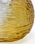 Retro Textured Amber Glass Vase L