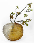 Retro Textured Amber Glass Vase L