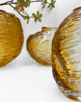 Retro Textured Amber Glass Vase S