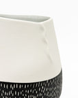 Organic Black & White Textured Ceramic Vase