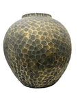 Burnished Brass Beaten Ceramic Vase