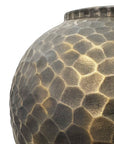 Burnished Brass Beaten Ceramic Vase