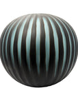 Ribbed Black & Blue Ceramic Vase