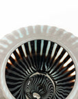 Ribbed Black & Blue Ceramic Vase