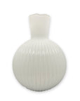 Ribbed Belly White Vase - Medium
