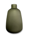 Etched Forest Green Wide Vase
