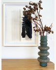 Natural Olive Stacked Glass Vase