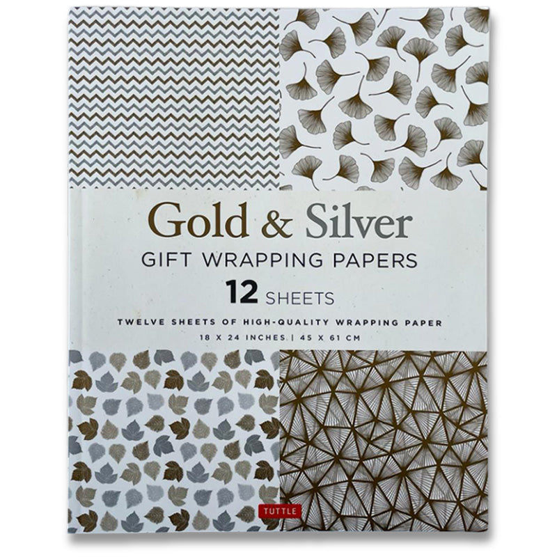 Gold And Silver Gift Wrapping Paper 12Pk