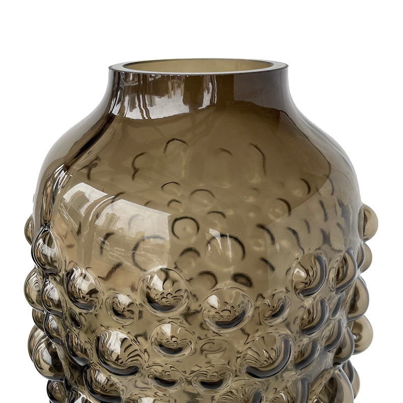 Smokey Bubbles Glass Vase
